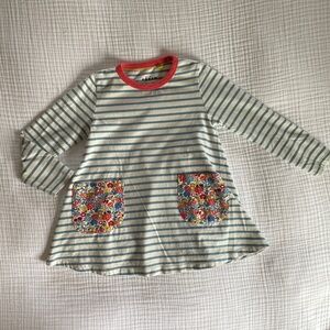 Mini boden tunic top stripe flower puppy size 5/6